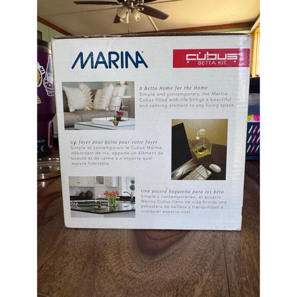 BETA AQUARIUM Marina Cubus Betta Kit Glass Aquarium With LED Lamp - Picture 3 of 10